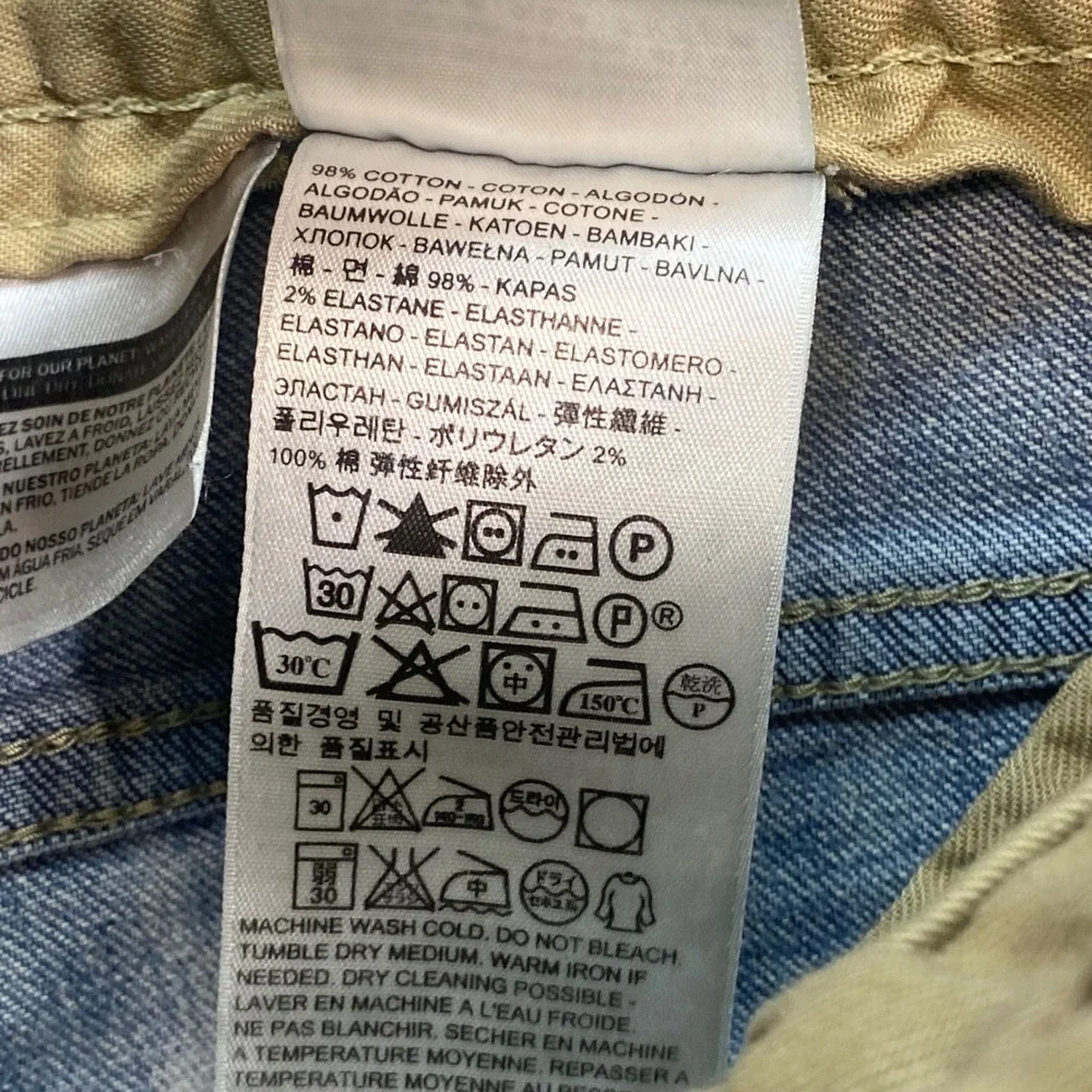 Levi Strauss Slim Straight Jeans Sz 34 Mens Blue Y2K Skater Side Seam Detail
